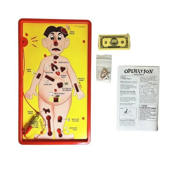 The Game of Operation Skill Game by - Classic Yellow Board Game - Picture 2 of 3